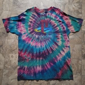 Playstation Tie-Dye Custom Handmade T- Shirt